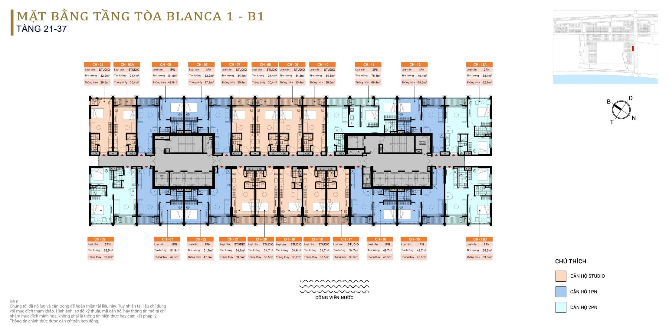 Mặt bằng Tháp B1 Blanca City