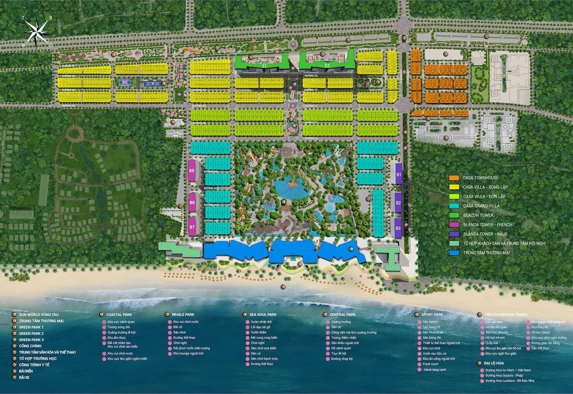 Mặt bằng phân khu Blanca City