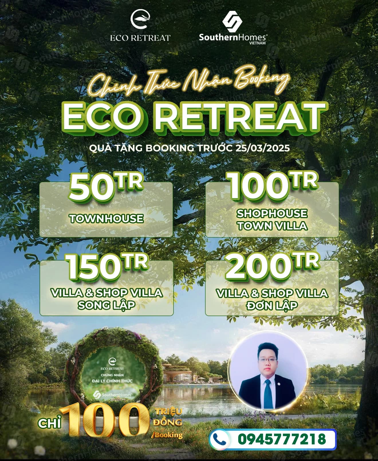 Nhận Booking dự án Eco Retreat Long An của NSL Eco Park