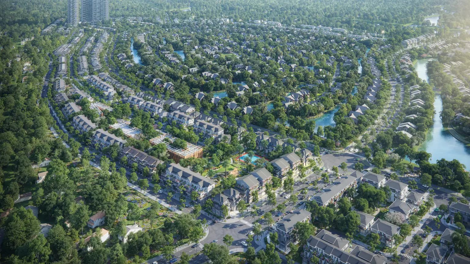Hình ảnh phối cảnh khu đô thị sinh thái Eco Retreat phân khu mùa Xuân - Phối cảnh