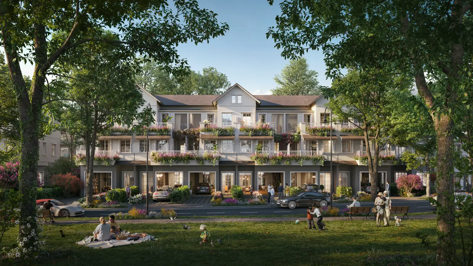 Hình ảnh phối cảnh khu đô thị sinh thái Eco Retreat phân khu mùa Xuân - Town House 6x20
