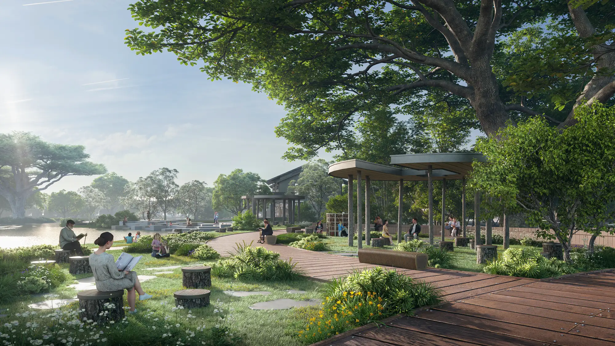 Hình ảnh phối cảnh khu đô thị sinh thái Eco Retreat - Vườn đọc sách