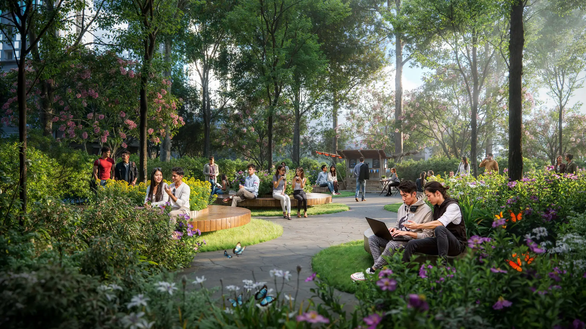 Hình ảnh phối cảnh khu đô thị sinh thái Eco Retreat - Vườn sáng tạo