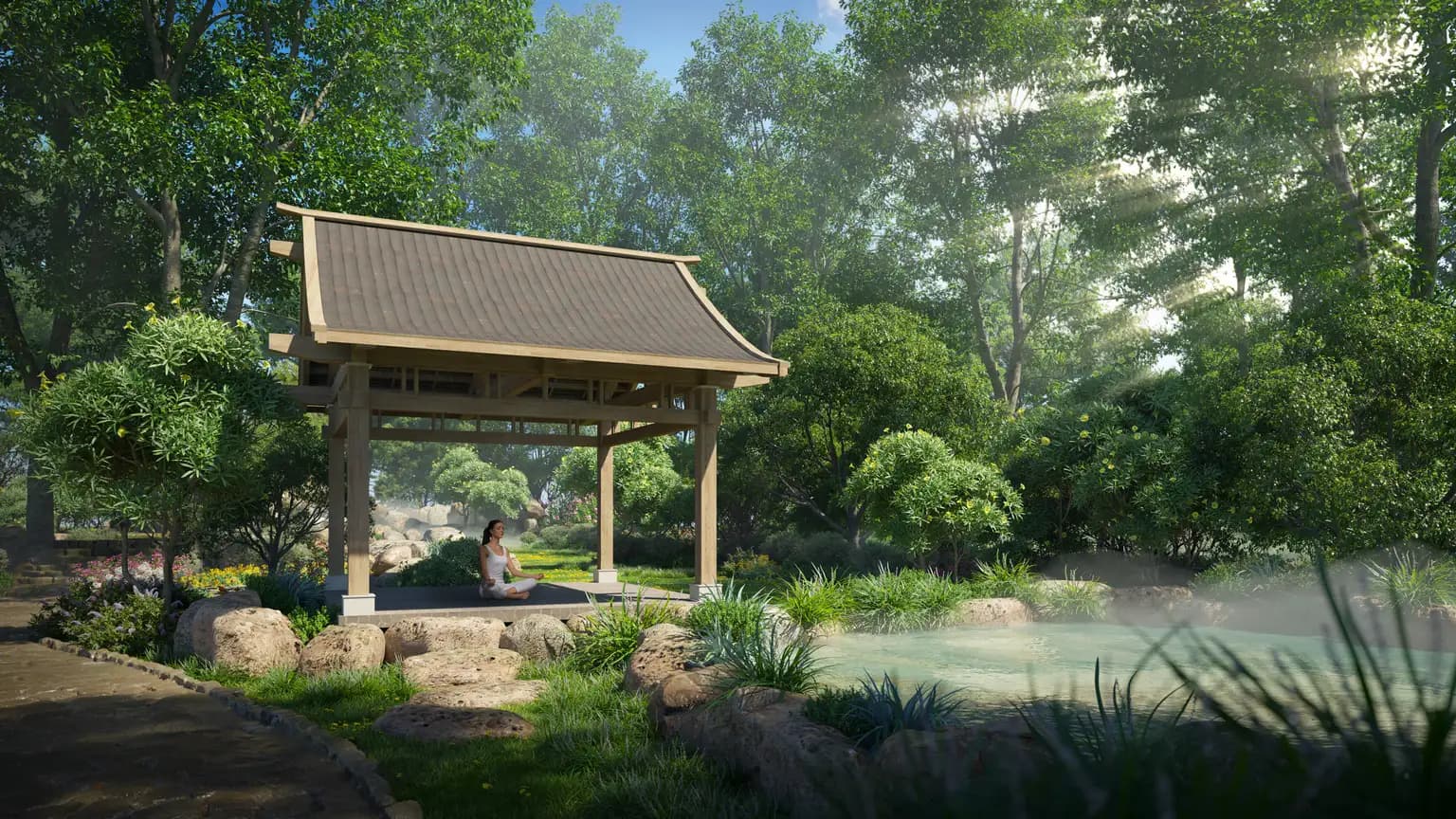 Hình ảnh phối cảnh khu đô thị sinh thái Eco Retreat - Vườn thiền