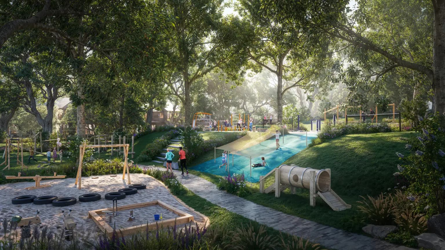 Hình ảnh phối cảnh khu đô thị sinh thái Eco Retreat - Vườn thể thao