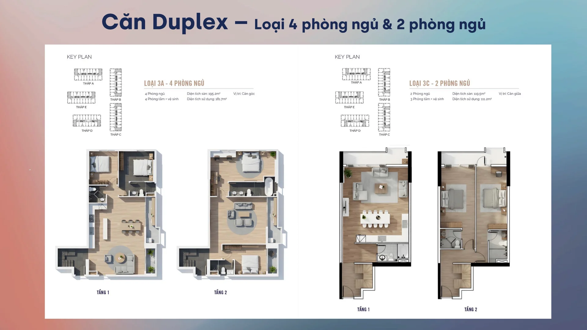 Mặt bằng căn hộ MT Eastmark City loại duplex
