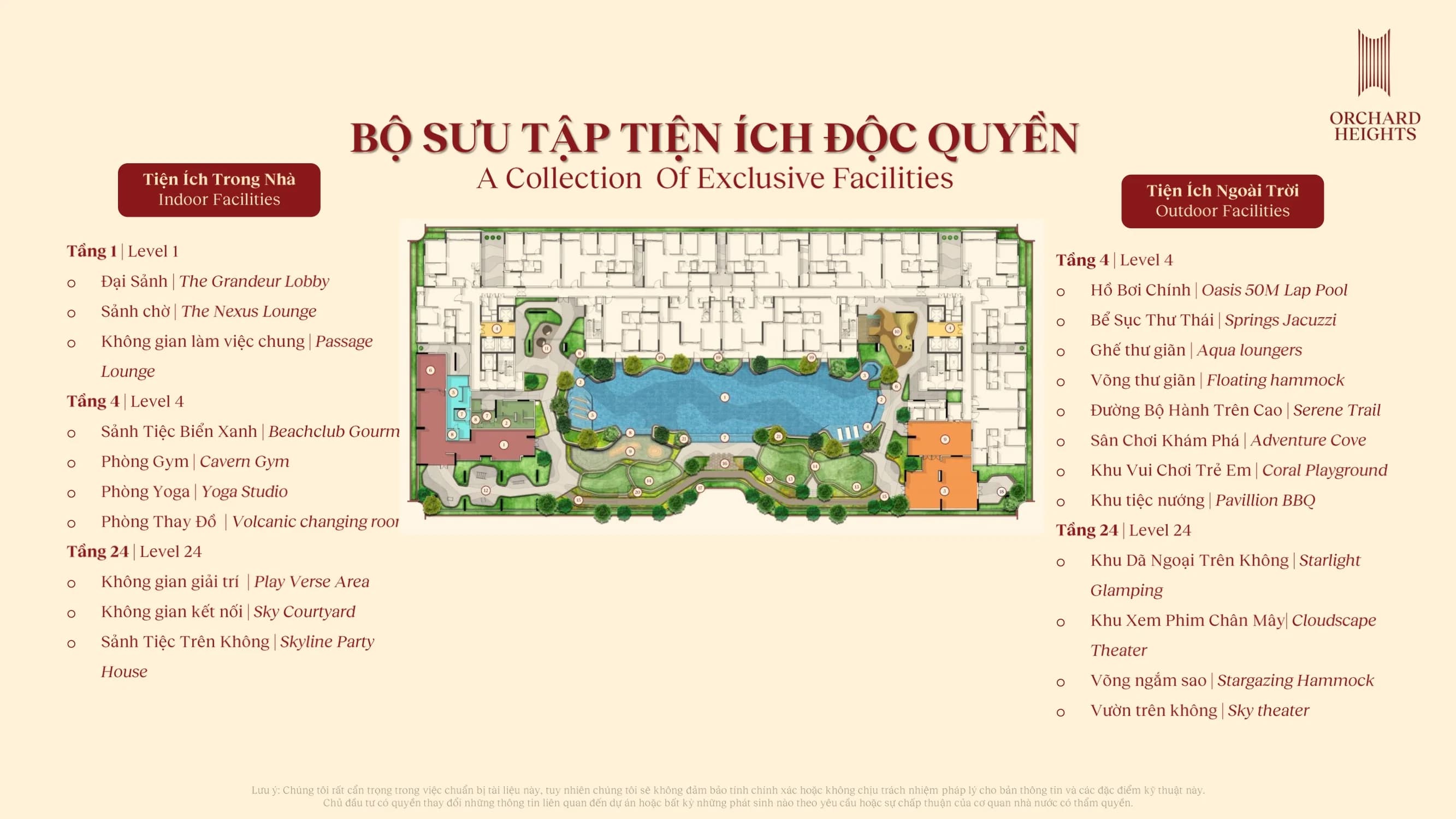 Mặt bằng tiện ích tầng 4 Orchard Heights - dự án Sycamore Bình Dương