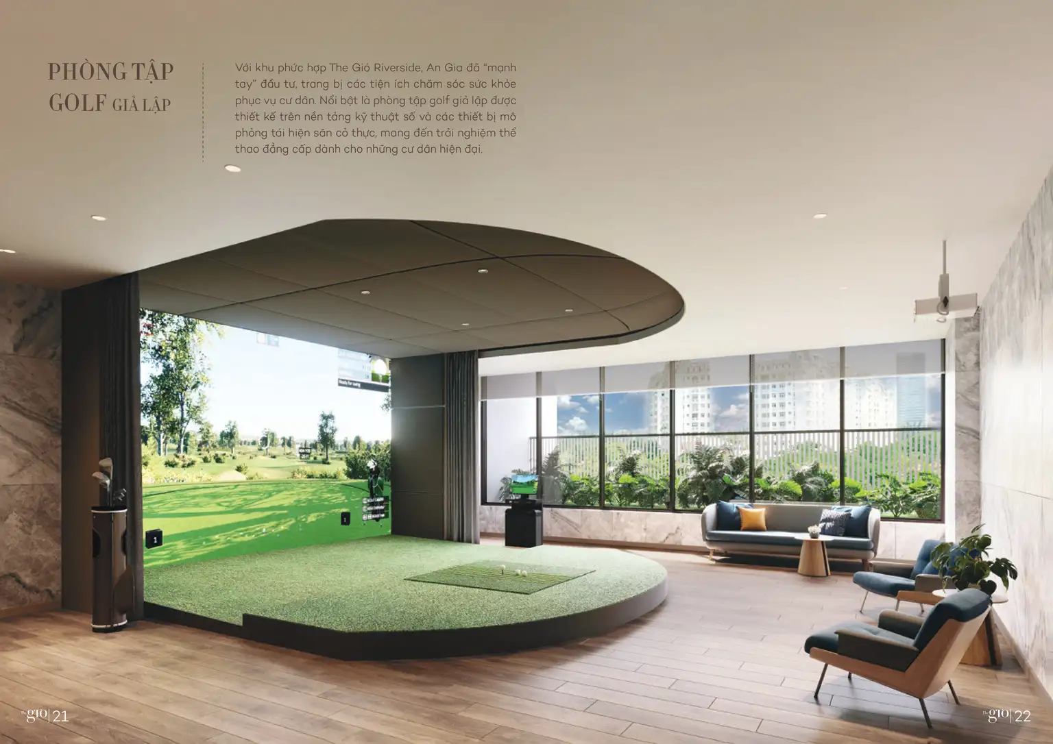 Tiện ích dự án The Gió Riverside - Phòng tập golf giả lập