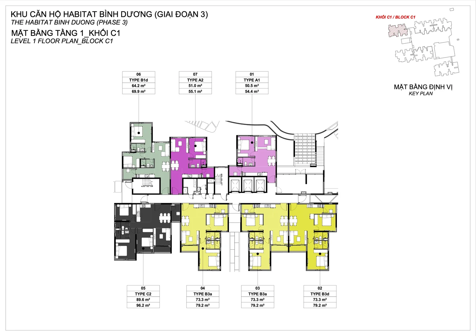 Mặt bằng The Habitat giai đoạn 3 tháp C1