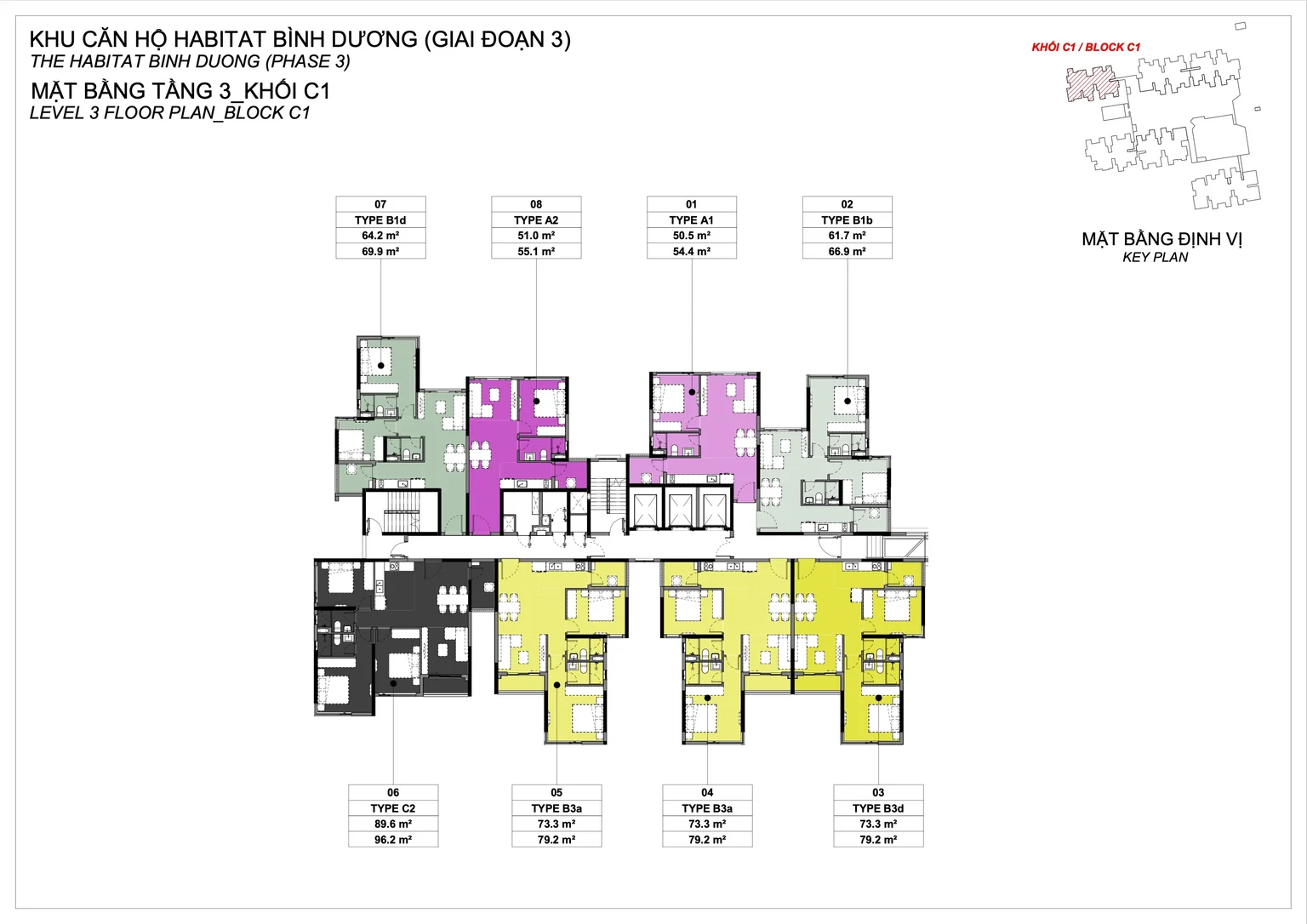 Mặt bằng The Habitat giai đoạn 3 tháp C1