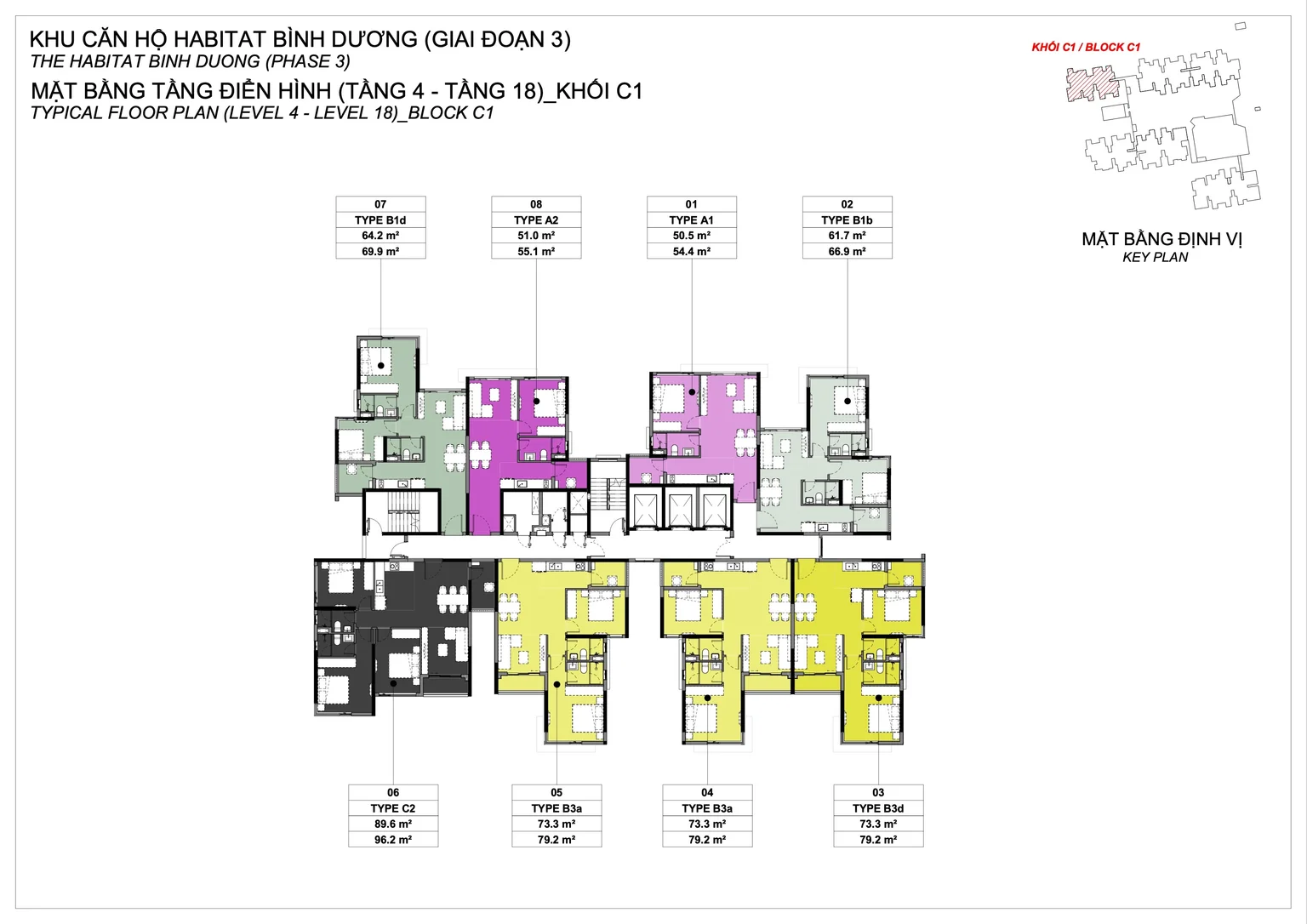 Mặt bằng The Habitat giai đoạn 3 tháp C1