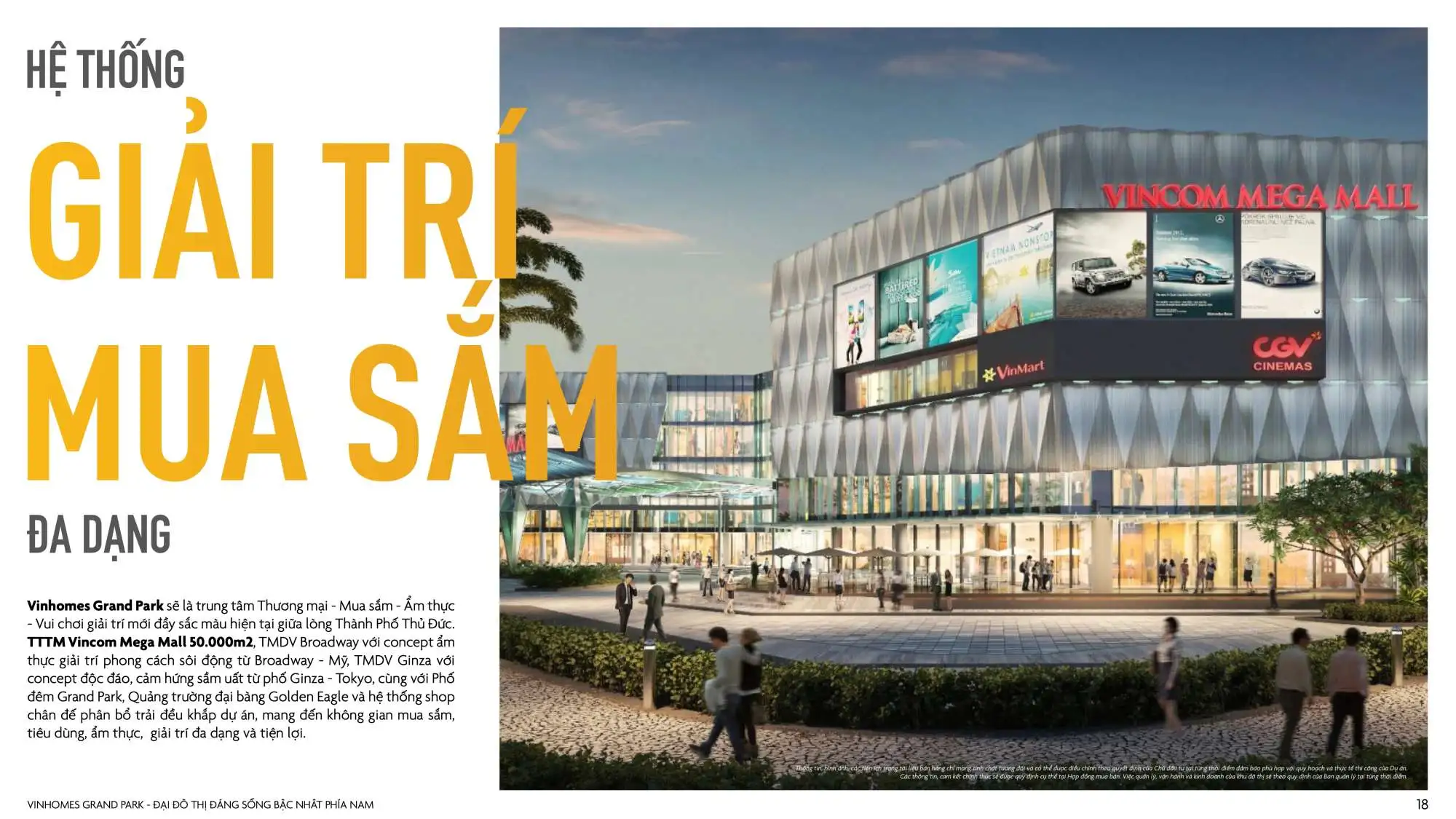 Tiện ích dự án Vinhomes Grand Park - Trung tâm thương mại giải trí mua sắm