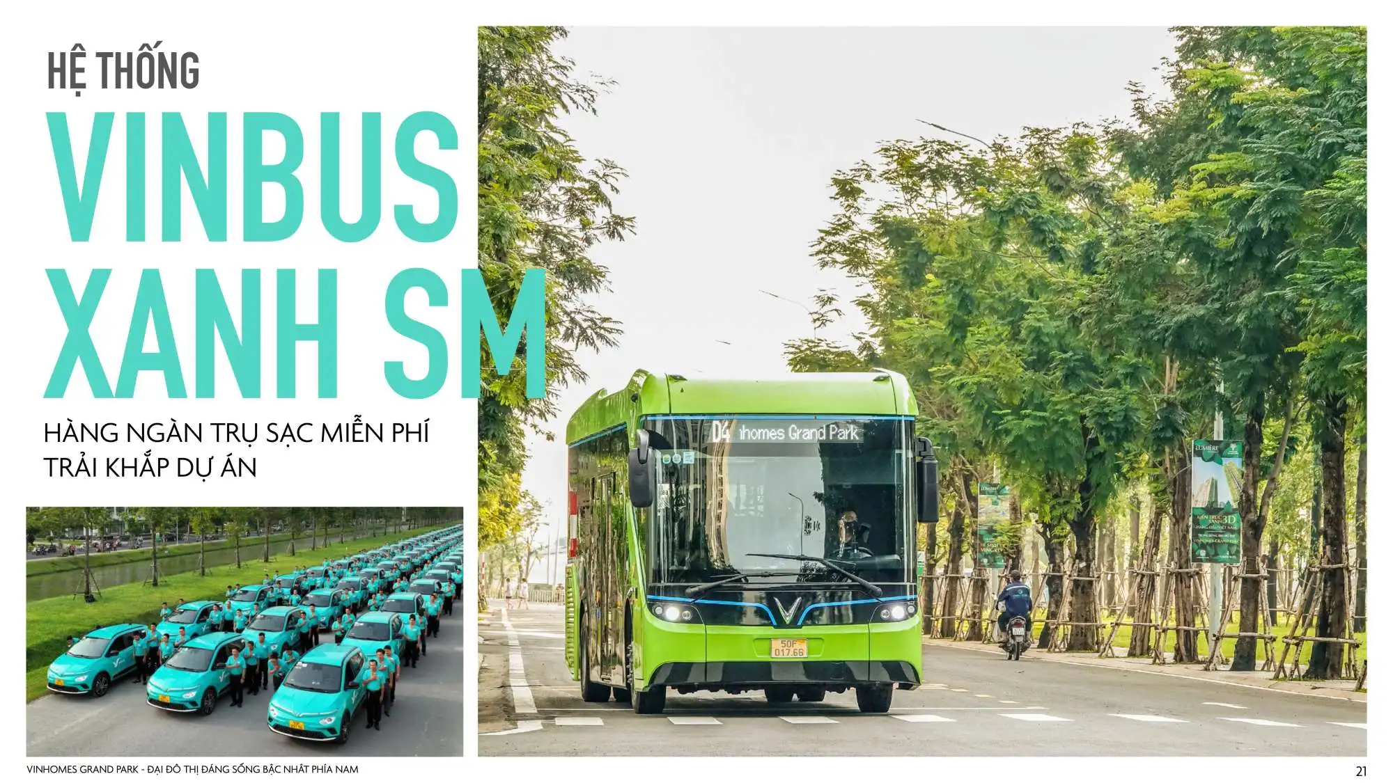 Tiện ích dự án Vinhomes Grand Park - Hệ thống Vinbus Xanh SM