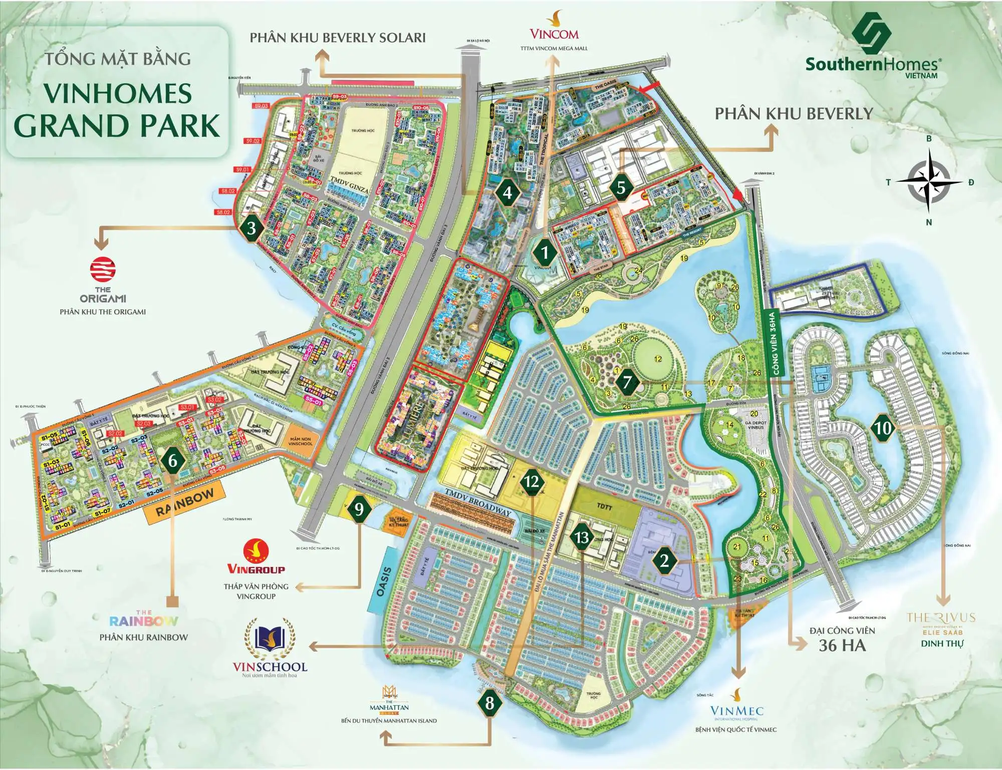 Mặt bằng tổng thể Vinhomes Grand Park