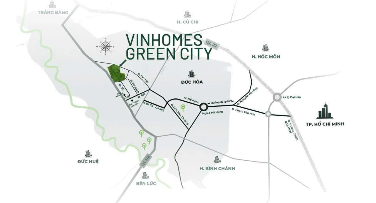 Vị trí dự án Vinhomes Green City (Vinhomes Hậu Nghĩa)